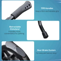 Soozier Foldable Kick Scooter for 14+ w/ Adjustable Handlebar, Kickstand, Rear Wheel Brake System, 7.75'' Big Wheels & ABEC-7 Bearings(m-6)