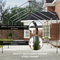 Outsunny 10 x 20ft Portable Garage Heavy Duty Carport with 2 Roll-up Doors and Removable Sidewalls for Car, Truck, Boat, White(m-5)