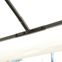 Outsunny 10x13ft Steel Gazebo Sun Shelter Patio Outdoor Party Event Canopy Vented Roof Cream White(m-9)