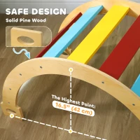 Qaba 3 in 1 Wooden Climbing Toy for Toddlers with Cushion Pad(m-6)