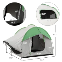 Outsunny 2000mm Waterproof SUV Tent, Car Tent with 3 Doors and Mesh Window, for 5-6 Person Camping Travel, Gray and Green(m-3)