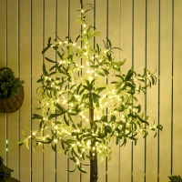 HOMCOM 6ft LED Olive Tree with 300 Warm White Lights, Light up Olive Tree for Indoor, Home, Party, Wedding, Christmas, Green(m-10)