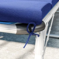 Outsunny Foldable Chaise Lounge Cushion Set of 2, Outdoor Lounge Chair Cushion Set, UPF50+ 230gsm Olefin, 80" x 26" Dark Blue(m-9)