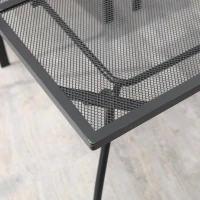Outsunny 59" Outdoor Dining Table, Metal Frame Rectangular Patio Table for 6 with Mesh Tabletop for Garden, Backyard and Lawn, Black(m-10)
