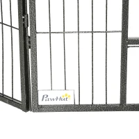 PawHut Heavy Duty Dog Playpen, 16 Panels Pet Playpen Dog Fence, Portable Puppy Exercise Pen, with 2 Doors Locking Latch, Outdoor or Indoor Use 23.5" Height(m-10)