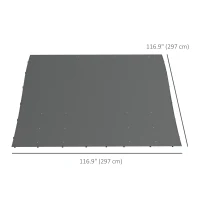 Pergola Canopy Replacement, Pergola Shade Cover for 10' x 10' Pergola (Outsunny 84C-038 Series), Dark Grey(m-3)