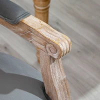 HOMCOM Vintage Dining Chair with Round Back, Thick Sponge Padded Seat and Section Armrest with Wood Frame, Gray(m-8)