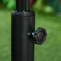 Outsunny 55 lbs Round Cement Patio Umbrella Base 21" Heavy Duty HDPE Parasol Umbrella Stand Holder with Rattan Design for Patio, Outdoor, Backyard, Bronze(m-10)