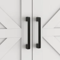 HOMCOM Farmhouse Kitchen Pantry, 68" Freestanding Hutch Storage Cabinet with Microwave Oven Countertop, White(m-10)