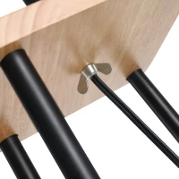 HOMCOM Modern Free Standing Tall Floor Lamp with Linen Style Fabric Shade & 3-Tier Rubberwood Display Shelving(m-8)