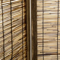 HOMCOM Hand Woven Room Divider, 4 Panel Folding Privacy Screen, Indoor Reed Partition Wall, 63"x67"x0.75", Brown(m-8)