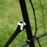 HOMCOM Volleyball Rebounder Net Football Training Aid Kickback Target Play Black(m-7)