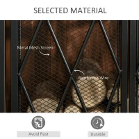 HOMCOM 3-Panel Fireplace Screen with Double Doors,  47.25" x 31"Steel Mesh Fire Spark Guard Cover for Living Room Indoor Decor, Black(m-7)