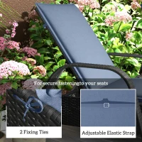 Outsunny Foldable Chaise Lounge Cushion Set of 2, Outdoor Lounge Chair Cushion Set, UPF50+ 200gsm Fabric, 76" x 23", Blue(m-6)