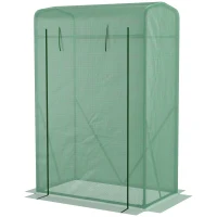 Outsunny 39" x 20" x 59" Outdoor Tomato Greenhouse with Zipper Roll-up Door, Mini Plant Growhouse Hot House with Steel Frame, PE Cover(m-11)