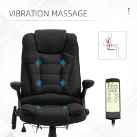 Vinsetto Reclining Massage Office Chair, Executive Office Chair with High Back, Swivel Wheels, Black(m-7)
