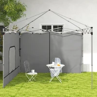 Outsunny Instant Canopy Sidewall with Zipper and Mesh Window for 10 x 10 ft Straight Leg Pop Up Canopies, 2 Pack Sidewall Only(m-1)