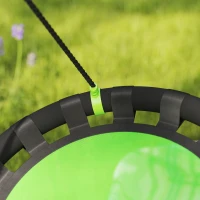 Qaba 24 inch Saucer Tree Swing Set for Kids with Adjustable Hanging Ropes for Outdoor, Backyard, Green(m-9)