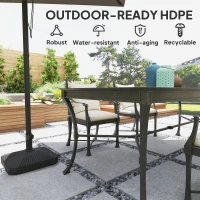 Outsunny Square Patio Umbrella Base Holder, Heavy Duty Outdoor Umbrella Stand Base, Filled Up to 42lbs with Stand or 33lbs with Water for Garden, Poolside, Black(m-6)