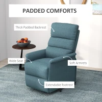 HOMCOM Lift Chair for Elderly, Power Chair Recliner with Remote Control, Side Pockets for Living Room, Blue(m-7)