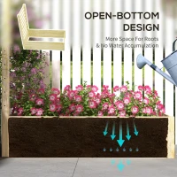 Outsunny Wood Planter Box with Trellis for Climbing Plants, Raised Garden Bed for Outdoor Flowers Herbs, 91"x24"x43", Natural(m-6)