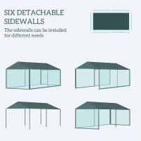 Outsunny 10' x 20' Party Tent Outdoor Canopy Garden Sun Shade with 8 Mosquito Mesh Netting and Zipper Door, Green(m-4)