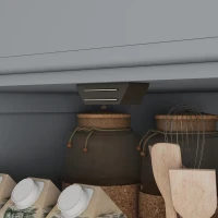 HOMCOM 72" Kitchen Cabinet, Pantry Storage Cabinet with 4 Doors and 2 Adjustable Shelves, Large Central Drawer, Gray(m-9)