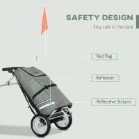 Soozier Bike Trailer, Bicycle Cargo Trailer with 12" Wheels, Reflective Strips, Outdoor Wagon Carrier with Aluminum Frame(m-7)
