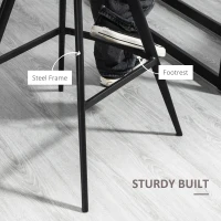 HOMCOM Set of 2 Microfiber Cloth Bar Stools, Multi-functional Kitchen Stools, Bar Chair with Metal Leg Padded Cushion Seat for Dining, Charcoal Grey(m-6)