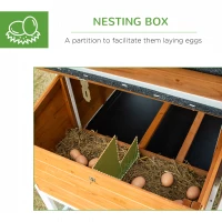 PawHut 76" Wooden Chicken Coop with Safe and Healthy Non-Polluting Materials, Outdoor Hen House Poultry Cage with Weatherproof Materials(m-6)