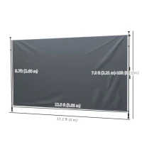 Outsunny 13' x 10' Manual Retractable Patio Awning, Outdoor Privacy Screen with UPF30+ & Water-Resistant Fabric, Dark Grey(m-3)