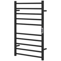 HOMCOM Wall Mounted Heated Towel Rack 10-Bar Electric Towel Warmer with Timer Adjustable Temperature Plug-in(m-11)