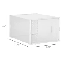 HOMCOM 18 Pack Shoe Storage Boxes, Space-saving Shoe Organizers, Clear Plastic Stackable Holders Containers with Front Opening(m-3)