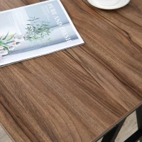 HOMCOM Industrial Bar Table with Steel Frame, Counter Height Table Pub Table for Kitchen Dining Room Cafe, Brown/Black(m-8)