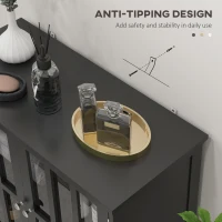 kleankin Kitchen Buffet Cabinet with 2 Doors, Modern Sideboard for Dining Room, Hallway, Living Room, Black(m-5)