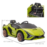 Aosom Compatible 12V Battery-powered Kids Electric Ride On Car Toy with Parental Remote Control Music Lights MP3 Green(m-3)