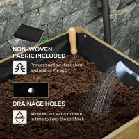 Outsunny Elevated Planter Box with Legs and Lockable Wheels, Mobile Raised Garden Bed with Metal Legs and Non-woven Fabric, for Vegetable Flower Herb(m-6)