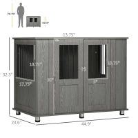 PawHut Dog Crate Furniture, Wooden End Table Furniture with Lockable Magnetic Doors, Extra Large Size Pet Kennel Ind(m-3)