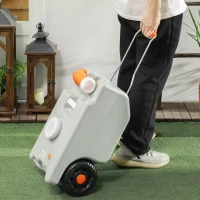 Outsunny 5.8 Gallon RV Waste Tank, Water Container with Collapsible Handle and Wheels, Portable Water Tank for Camping, Grey(m-8)