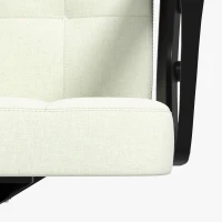 Vinsetto Mid Back Office Chair, Computer Chair for Desk, with Adjustable Height, Swivel Wheels, Arms, Cream White(m-6)