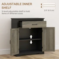 HOMCOM Sideboard Buffet Cabinet, Storage Cabinet with Drawer, Double Doors and Adjustable Shelf, Black(m-5)