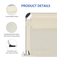 Outsunny Folding Lounge Chair Outdoor 5-Level Reclining Chaise Lounge Chair Outdoor Camping Tanning Chair with Aluminum Frame, Padding, and Headrest for Beach, Yard, Patio, Pool, White(m-5)