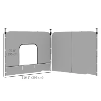 Outsunny Instant Canopy Sidewall with Zipper and Mesh Window for 10 x 10 ft Straight Leg Pop Up Canopies, 2 Pack Sidewall Only(m-3)