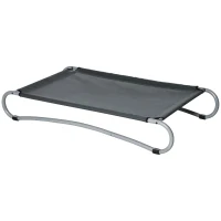PawHut Elevated Dog Bed, Pet Cot, Steel Frame and Breathable Mesh Surface, for Extra Large Dogs, Indoor or Outdoor Use, Grey(m-11)
