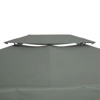 Outsunny 13' x 10' Gazebo Replacement Canopy 2 Tier Top UV Cover Pavilion Garden Patio Outdoor, Deep Grey (TOP ONLY)(m-10)