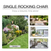 Outsunny Outdoor Rocking Chair, Patio Rocking Chair with Smooth Curves, High Density Wooden Rockers for Lawn Garden Porch, Supports Up to 350lbs, Natural(m-6)