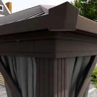 Outsunny 10' x 12' Outdoor Hardtop Gazebo Metal Roof Patio Gazebo with Aluminum Frame, Mesh Nettings, Dark Grey(m-10)