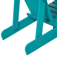 Outsunny Adirondack Chair, HDPE Fire Pit Chair, Weather Resistant Outdoor Chair for Patio, Garden, Backyard, Lawn, Turquoise(m-9)