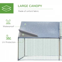 PawHut Large Chicken Coop Metal Chicken Run with Waterproof and Anti-UV Cover, Spire Shaped Walk-in Fence Cage Hen House for Outdoor and Yard Farm Use, 1.3" Tube Diameter, 9.8' x 19.7' x 6.4'(m-4)