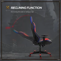 Vinsetto Racing Gaming Chair with RGB LED Lights, Adjustable Height, Gamer Office Chair, Computer Desk Chair, Black/Red(m-6)